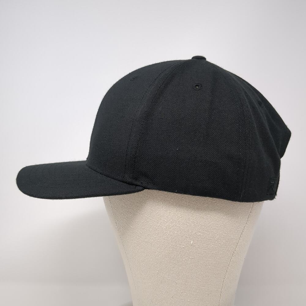 Richardson Strapback Baseball Hat Solid Black Lar… - image 3
